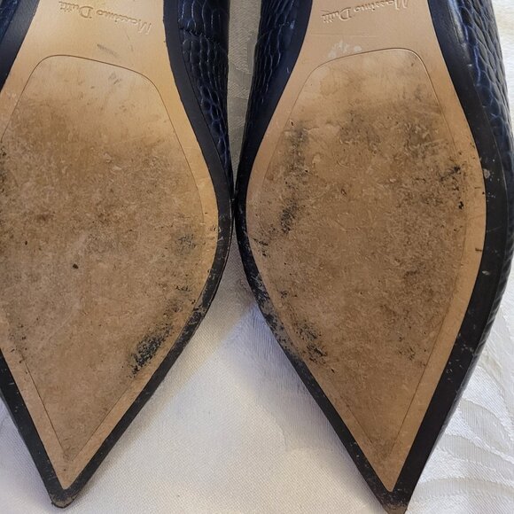 Navy Blue Crocodile Pattern Women's Shoes - Picture 7 of 7